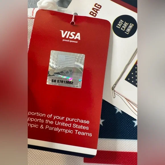 Team USA Olympic Pouch with American Flag and Olympic Rings wet & dry beach bag - Picture 3 of 5